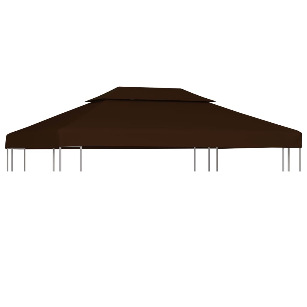 Pavillon-Dachplane mit Kaminabzug 310 g/m² 4x3 m Braun - Xcelerate Your Shopping - Place-X Shop