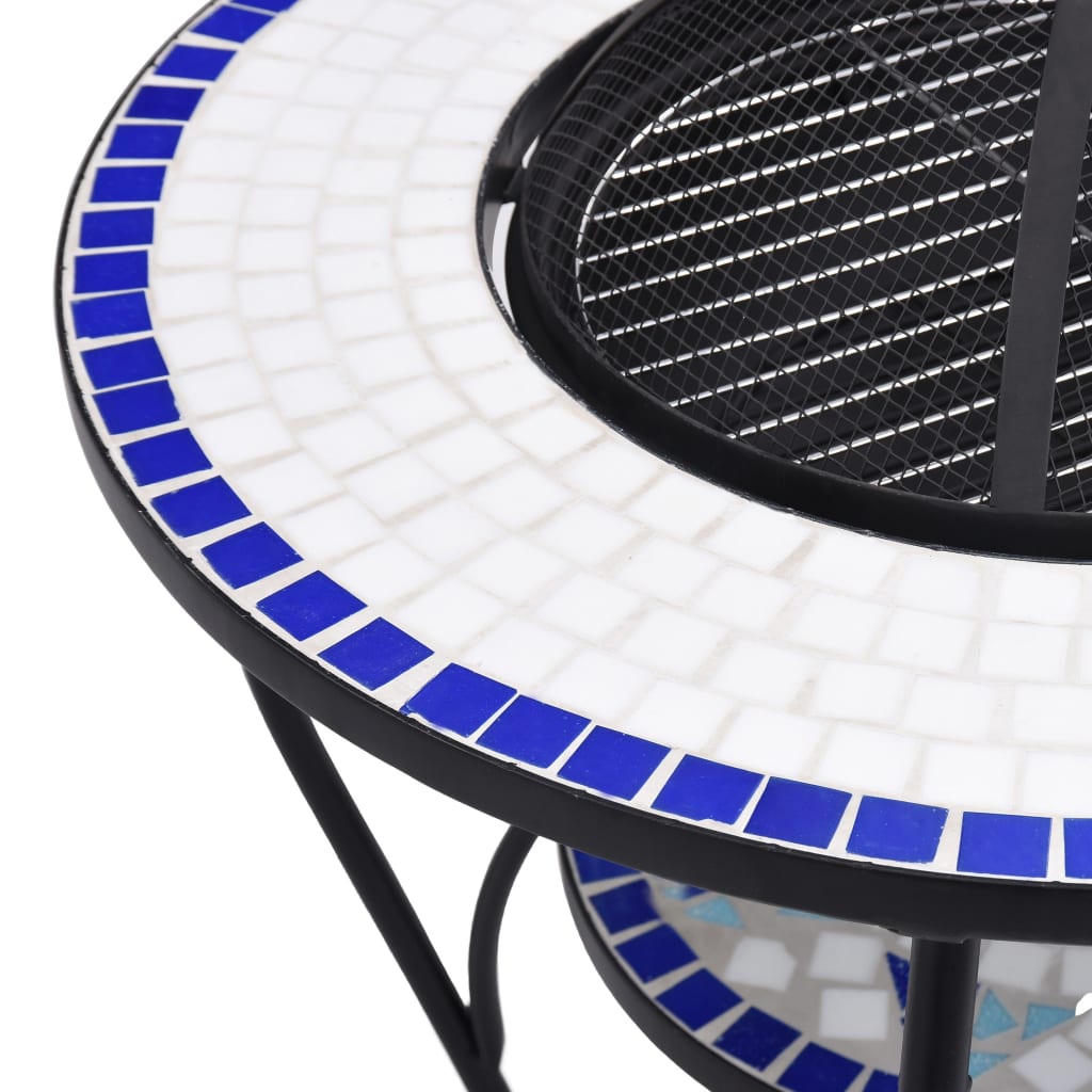 Feuerschale Mosaik Blau und Weiß 68 cm Keramik - Xcelerate Your Shopping - Place-X Shop