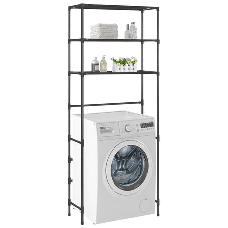 Waschmaschinen-Regal mit 3 Ablagen Schwarz 69x28x169 cm - Place-X Shop