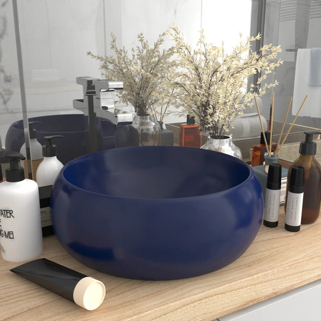 Luxuriöses Waschbecken Rund Matt Dunkelblau 40x15 cm Keramik - Xcelerate Your Shopping - Place-X Shop