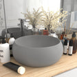 Luxuriöses Waschbecken Rund Matt Hellgrau 40x15 cm Keramik - Xcelerate Your Shopping - Place-X Shop