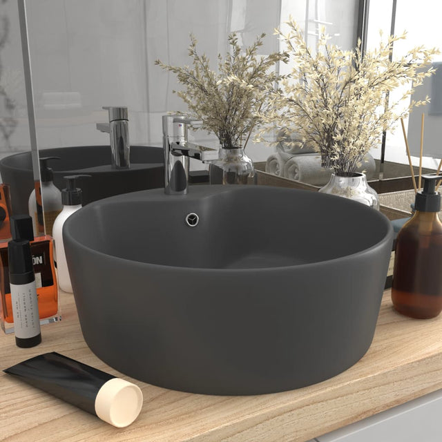Luxus-Waschbecken mit Überlauf Matt Dunkelgrau 36x13 cm Keramik - Xcelerate Your Shopping - Place-X Shop