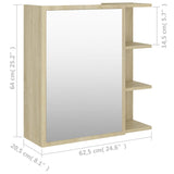 Bad-Spiegelschrank Sonoma-Eiche 62,5x20,5x64 cm Holzwerkstoff - Place-X Shop