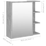 Bad-Spiegelschrank Betongrau 62,5x20,5x64 cm Holzwerkstoff - Place-X Shop
