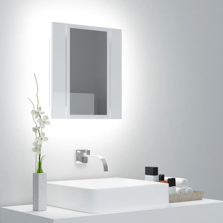 LED-Bad-Spiegelschrank Hochglanz-Weiß 40x12x45 cm Acryl - Place-X Shop