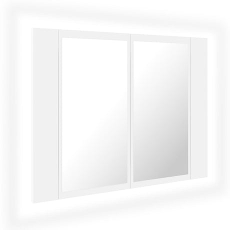 LED-Bad-Spiegelschrank Weiß 60x12x45 cm Acryl - Place-X Shop