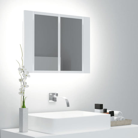 LED-Bad-Spiegelschrank Weiß 60x12x45 cm Acryl - Place-X Shop