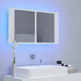 LED-Bad-Spiegelschrank Weiß 80x12x45 cm Acryl - Place-X Shop