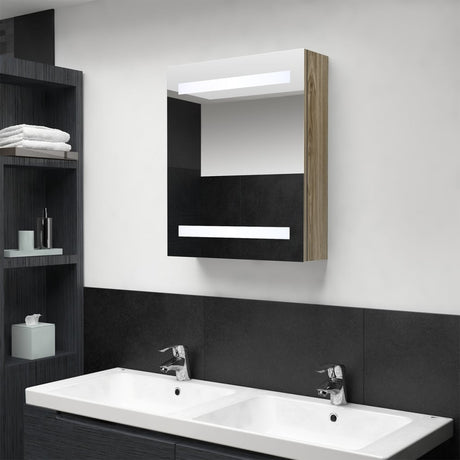 LED-Bad-Spiegelschrank Eichen-Optik 50x14x60 cm - Place-X Shop