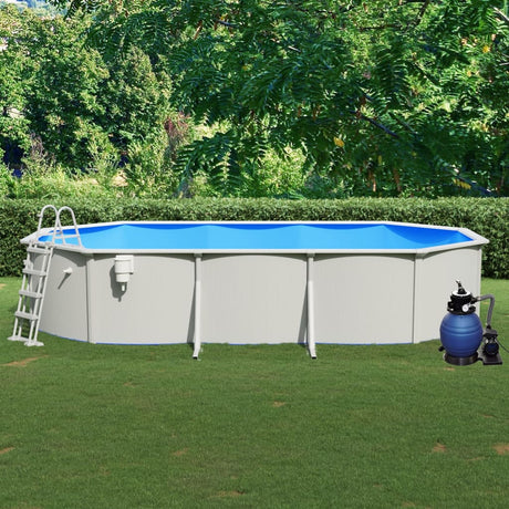 Pool mit Sandfilterpumpe und Leiter 610x360x120 cm - Place-X Shop