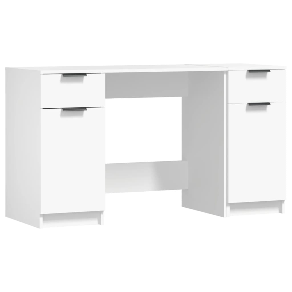 Schreibtisch mit Beistellschrank Weiß Holzwerkstoff - Place-X Shop