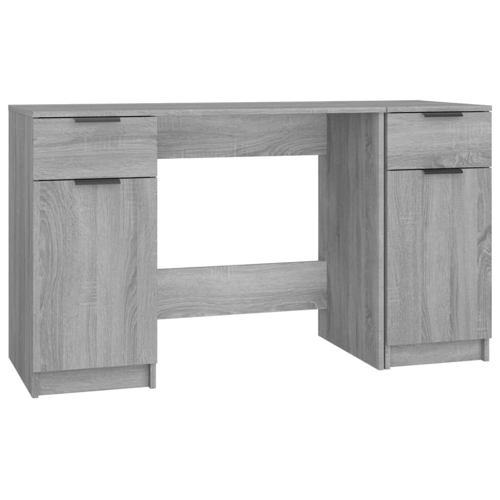 Schreibtisch mit Beistellschrank Grau Sonoma Holzwerkstoff - Place-X Shop