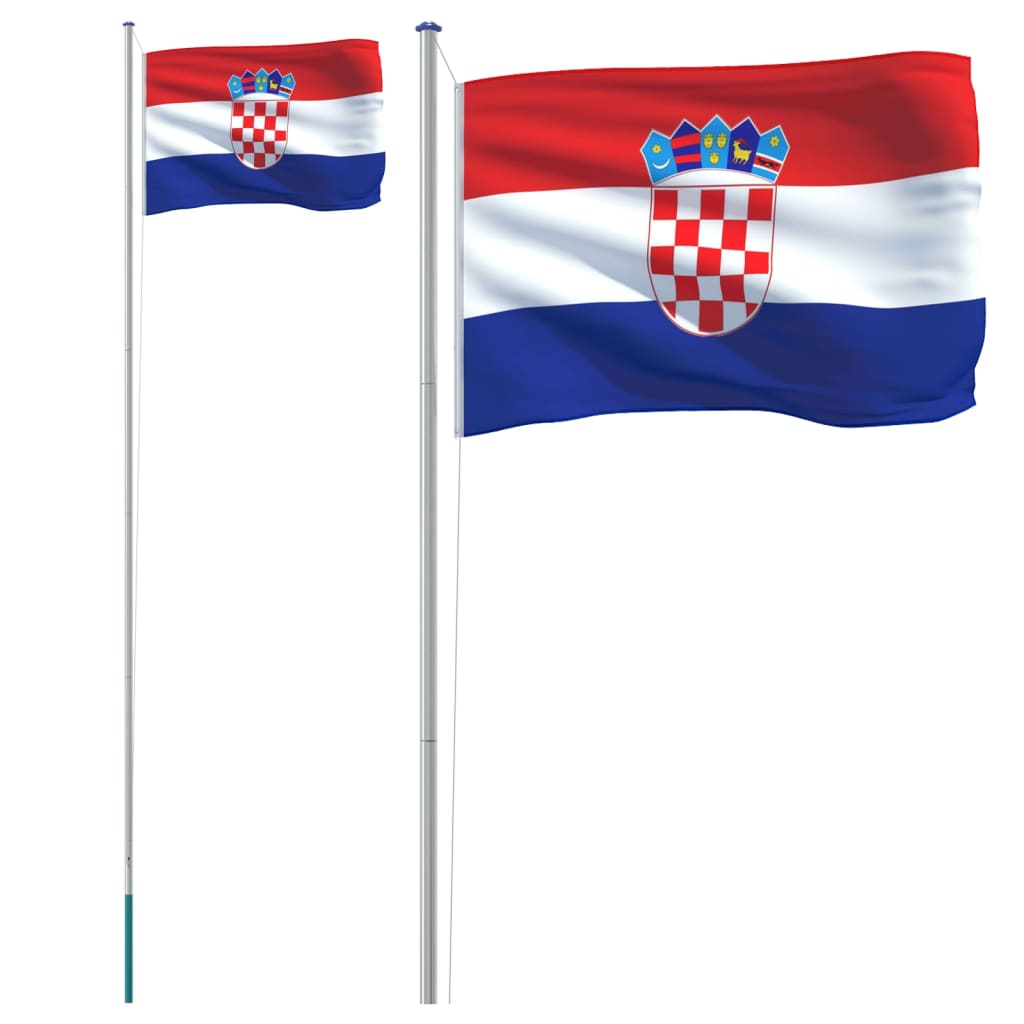 Flagge Kroatiens mit Mast 6,23 m Aluminium