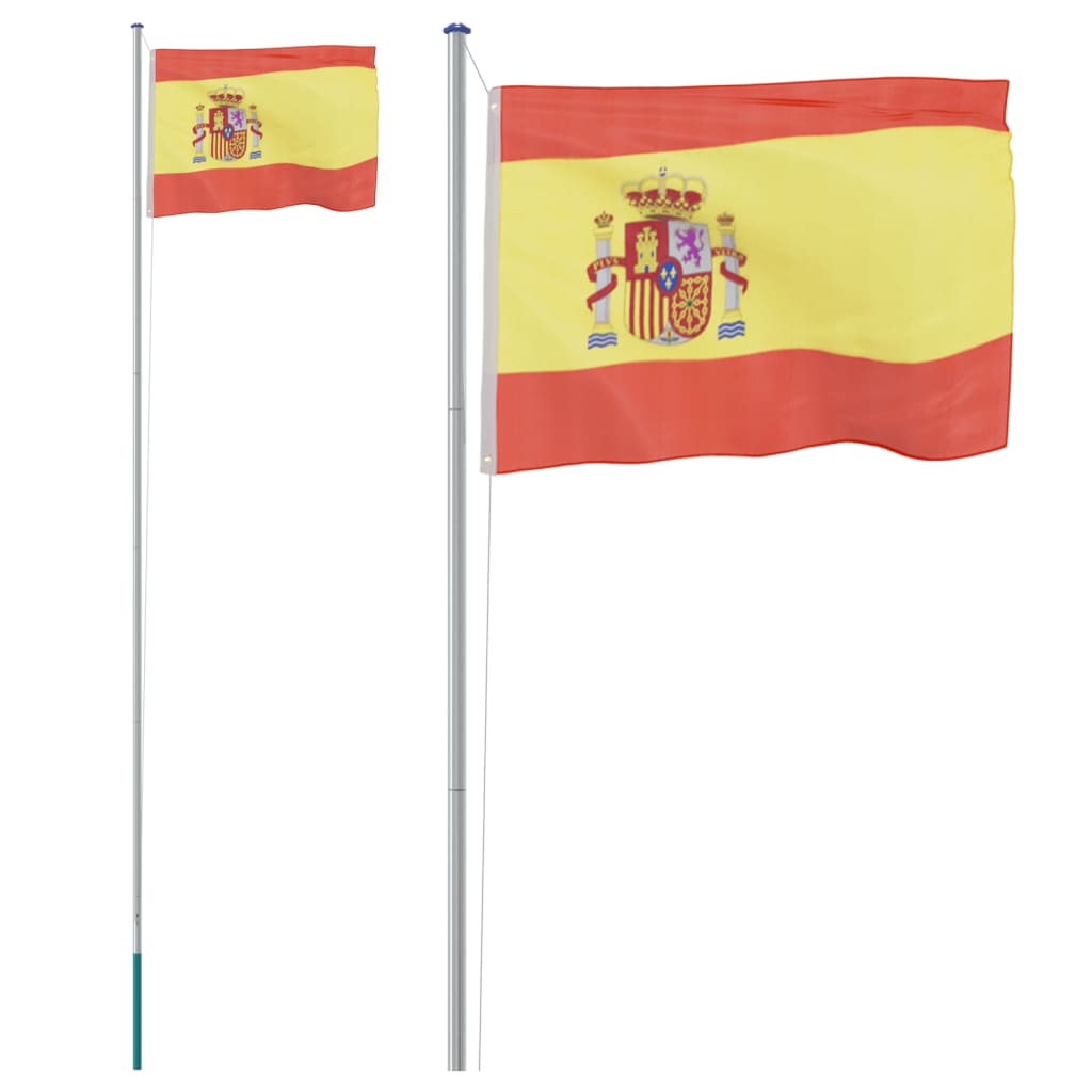 Flagge Spaniens mit Mast 6,23 m Aluminium - Xcelerate Your Shopping - Place-X Shop