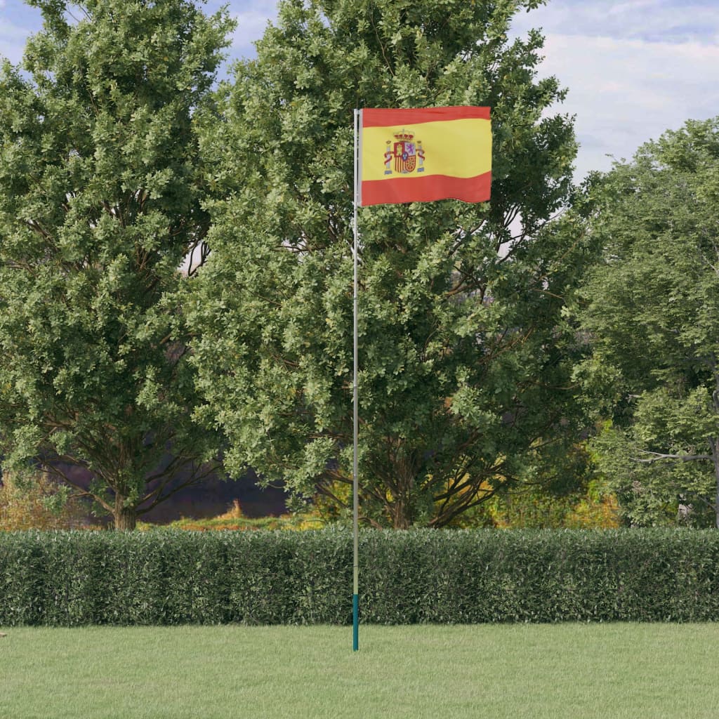 Flagge Spaniens mit Mast 5,55 m Aluminium - Xcelerate Your Shopping - Place-X Shop