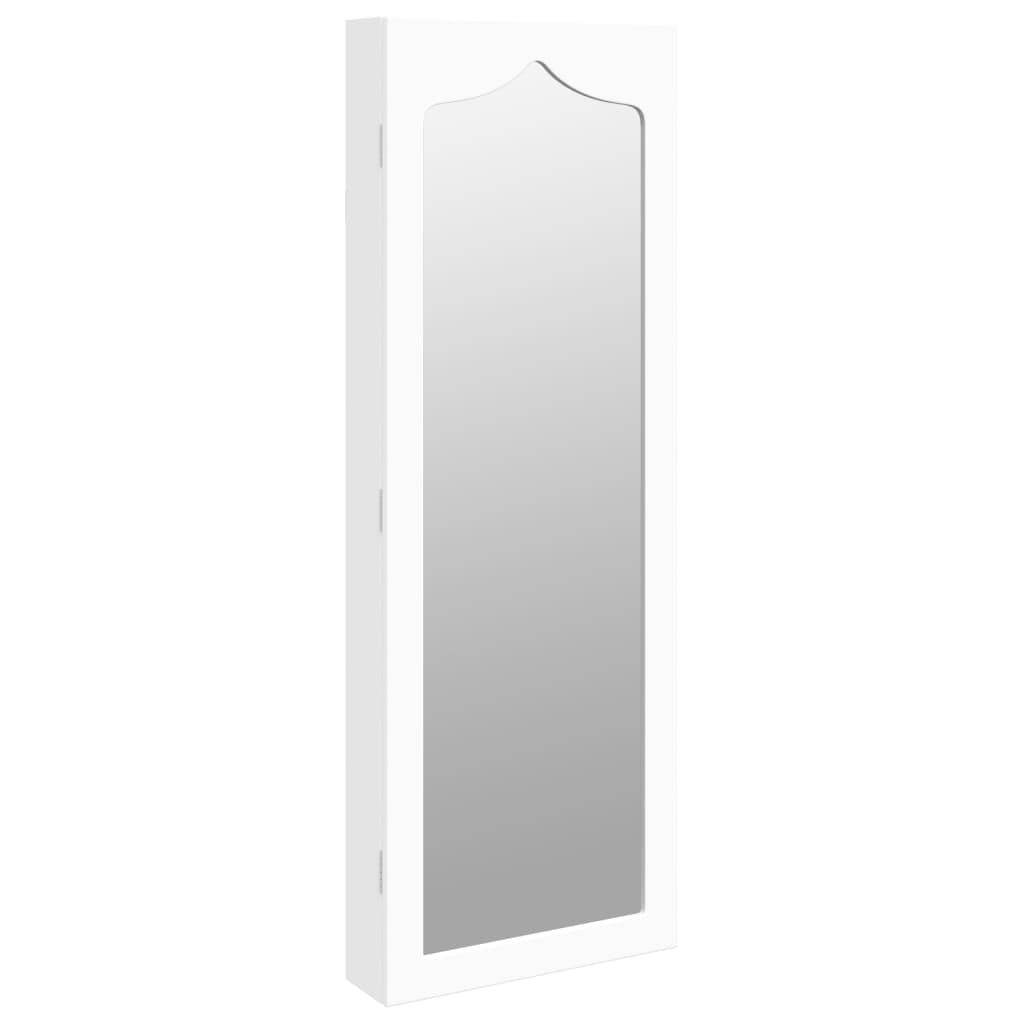Schmuckschrank mit Spiegel Wandmontage Weiß 37,5x10x106 cm - Place-X Shop